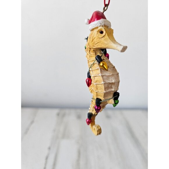 Seahorse string light ornament Santa Xmas tree - Picture 2 of 9